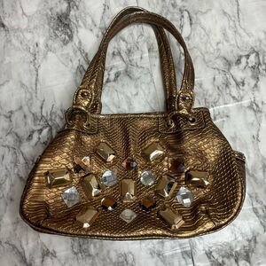 Vintage Chunky Y2K Shoulder Bag Gold by Kathy Van Zeeland 90s Gems